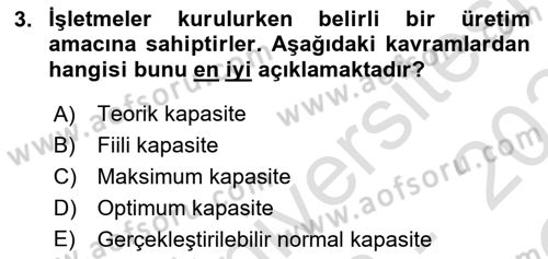 Sağlık Kurumları Yönetimi 2 Dersi 2023 - 2024 Yılı Yaz Okulu Sınav Soruları 3. Soru