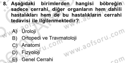 Sağlık Kurumları Yönetimi 2 Dersi 2024 - 2025 Yılı (Vize) Ara Sınav Soruları 8. Soru