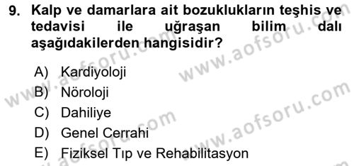 Sağlık Kurumları Yönetimi 2 Dersi 2024 - 2025 Yılı (Vize) Ara Sınav Soruları 9. Soru
