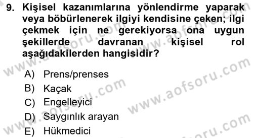 Sağlık Kurumları Yönetimi 2 Dersi 2024 - 2025 Yılı (Final) Dönem Sonu Sınav Soruları 9. Soru