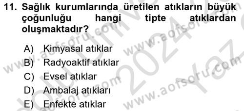 Sağlık Kurumları Yönetimi 2 Dersi 2024 - 2025 Yılı Yaz Okulu Sınav Soruları 11. Soru