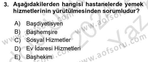 Sağlık Kurumları Yönetimi 2 Dersi 2024 - 2025 Yılı Yaz Okulu Sınav Soruları 3. Soru