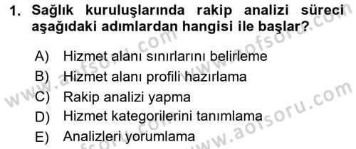 Sağlık Kurumları Yönetimi 2 Dersi 2025 - 2026 Yılı (Vize) Ara Sınav Soruları 1. Soru