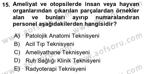 Sağlık Kurumları Yönetimi 2 Dersi 2025 - 2026 Yılı (Vize) Ara Sınav Soruları 15. Soru