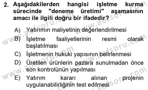 Sağlık Kurumları Yönetimi 2 Dersi 2025 - 2026 Yılı (Vize) Ara Sınav Soruları 2. Soru
