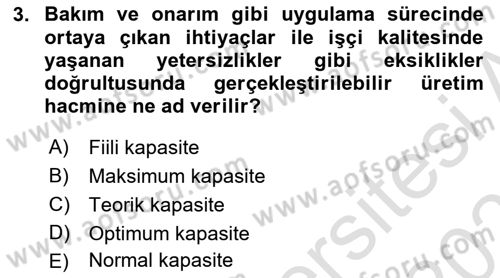 Sağlık Kurumları Yönetimi 2 Dersi 2025 - 2026 Yılı (Vize) Ara Sınav Soruları 3. Soru