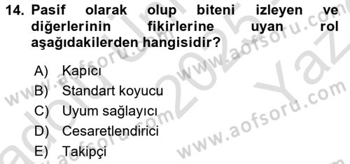 Sağlık Kurumları Yönetimi 2 Dersi 2025 - 2026 Yılı Yaz Okulu Sınav Soruları 14. Soru