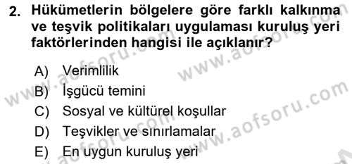 Sağlık Kurumları Yönetimi 2 Dersi 2025 - 2026 Yılı Yaz Okulu Sınav Soruları 2. Soru