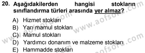 Sağlık Kurumlarında Operasyon Yönetimi Dersi 2012 - 2013 Yılı (Final) Dönem Sonu Sınav Soruları 20. Soru