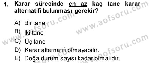 Sağlık Kurumlarında Operasyon Yönetimi Dersi Ara Sınavı Deneme Sınav Soruları 1. Soru