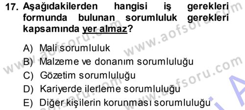 Sağlık Kurumlarında Operasyon Yönetimi Dersi 2013 - 2014 Yılı (Final) Dönem Sonu Sınav Soruları 17. Soru