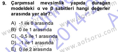 Sağlık Kurumlarında Operasyon Yönetimi Dersi Ara Sınavı Deneme Sınav Soruları 9. Soru