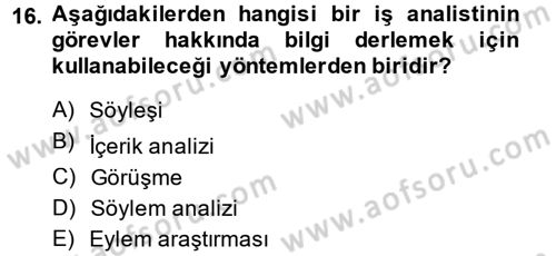 Sağlık Kurumlarında Operasyon Yönetimi Dersi 2014 - 2015 Yılı (Final) Dönem Sonu Sınav Soruları 16. Soru