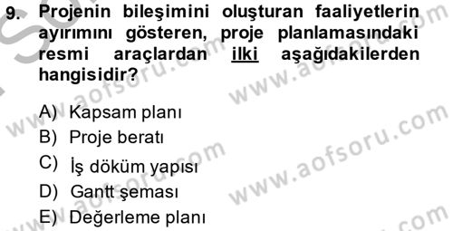 Sağlık Kurumlarında Operasyon Yönetimi Dersi 2014 - 2015 Yılı (Final) Dönem Sonu Sınav Soruları 9. Soru