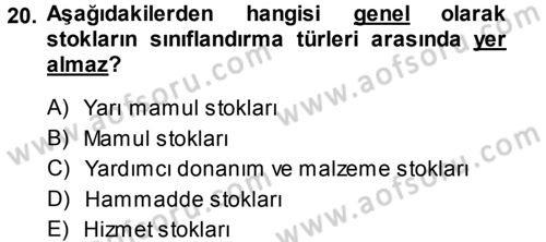 Sağlık Kurumlarında Operasyon Yönetimi Dersi 2014 - 2015 Yılı Tek Ders Sınav Soruları 20. Soru