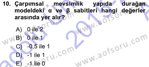 Sağlık Kurumlarında Operasyon Yönetimi Dersi Ara Sınavı Deneme Sınav Soruları 10. Soru