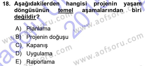 Sağlık Kurumlarında Operasyon Yönetimi Dersi Ara Sınavı Deneme Sınav Soruları 18. Soru