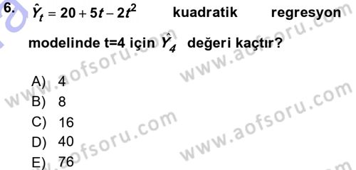 Sağlık Kurumlarında Operasyon Yönetimi Dersi Ara Sınavı Deneme Sınav Soruları 6. Soru