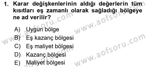 Sağlık Kurumlarında Operasyon Yönetimi Dersi 2016 - 2017 Yılı 3 Ders Sınav Soruları 1. Soru