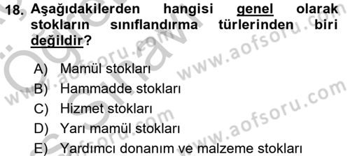 Sağlık Kurumlarında Operasyon Yönetimi Dersi 2016 - 2017 Yılı 3 Ders Sınav Soruları 18. Soru
