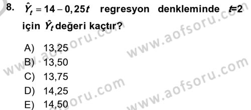 Sağlık Kurumlarında Operasyon Yönetimi Dersi 2016 - 2017 Yılı 3 Ders Sınav Soruları 8. Soru
