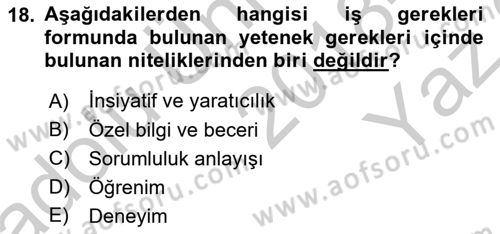 Sağlık Kurumlarında Operasyon Yönetimi Dersi 2018 - 2019 Yılı Yaz Okulu Sınav Soruları 18. Soru