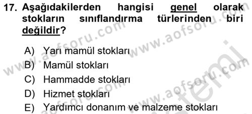 Sağlık Kurumlarında Operasyon Yönetimi Dersi 2019 - 2020 Yılı (Final) Dönem Sonu Sınav Soruları 17. Soru