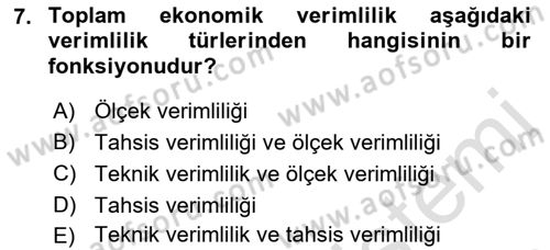 Sağlık Kurumlarında Operasyon Yönetimi Dersi 2019 - 2020 Yılı (Final) Dönem Sonu Sınav Soruları 7. Soru
