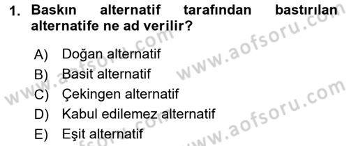 Sağlık Kurumlarında Operasyon Yönetimi Dersi 2021 - 2022 Yılı (Final) Dönem Sonu Sınav Soruları 1. Soru