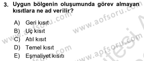 Sağlık Kurumlarında Operasyon Yönetimi Dersi 2021 - 2022 Yılı (Final) Dönem Sonu Sınav Soruları 3. Soru