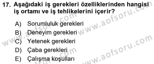 Sağlık Kurumlarında Operasyon Yönetimi Dersi 2021 - 2022 Yılı Yaz Okulu Sınav Soruları 17. Soru
