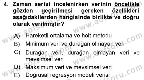 Sağlık Kurumlarında Operasyon Yönetimi Dersi 2021 - 2022 Yılı Yaz Okulu Sınav Soruları 4. Soru