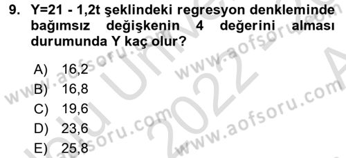 Sağlık Kurumlarında Operasyon Yönetimi Dersi 2022 - 2023 Yılı (Vize) Ara Sınav Soruları 9. Soru