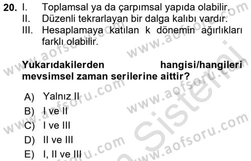 Sağlık Kurumlarında Operasyon Yönetimi Dersi 2022 - 2023 Yılı Yaz Okulu Sınav Soruları 20. Soru