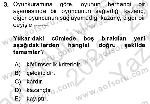 Sağlık Kurumlarında Operasyon Yönetimi Dersi 2022 - 2023 Yılı Yaz Okulu Sınav Soruları 3. Soru