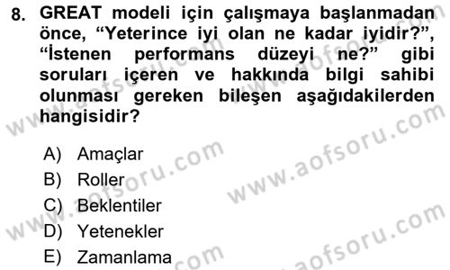 Sağlık Kurumlarında Operasyon Yönetimi Dersi 2022 - 2023 Yılı Yaz Okulu Sınav Soruları 8. Soru
