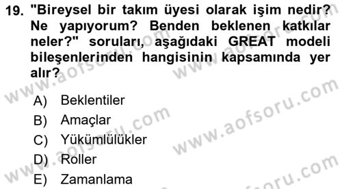 Sağlık Kurumlarında Operasyon Yönetimi Dersi Ara Sınavı Deneme Sınav Soruları 19. Soru