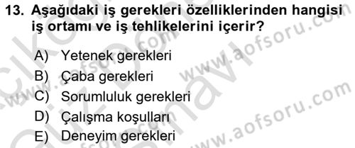 Sağlık Kurumlarında Operasyon Yönetimi Dersi 2024 - 2025 Yılı (Final) Dönem Sonu Sınav Soruları 13. Soru