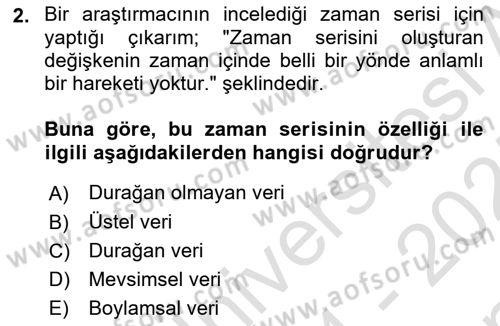 Sağlık Kurumlarında Operasyon Yönetimi Dersi 2024 - 2025 Yılı (Final) Dönem Sonu Sınav Soruları 2. Soru