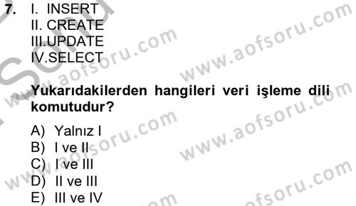 Sağlık Kurumlarında Bilgi Sistemleri Dersi 2012 - 2013 Yılı (Final) Dönem Sonu Sınav Soruları 7. Soru
