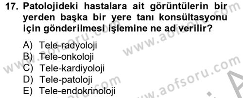Sağlık Kurumlarında Bilgi Sistemleri Dersi 2013 - 2014 Yılı (Final) Dönem Sonu Sınav Soruları 17. Soru