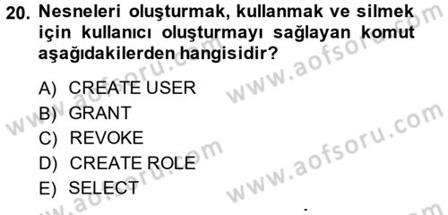 Sağlık Kurumlarında Bilgi Sistemleri Dersi 2014 - 2015 Yılı (Vize) Ara Sınav Soruları 20. Soru