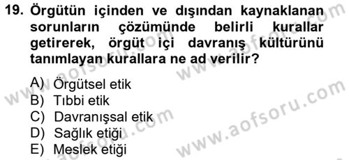 Sağlık Kurumlarında Bilgi Sistemleri Dersi 2014 - 2015 Yılı (Final) Dönem Sonu Sınav Soruları 19. Soru