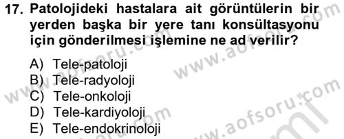 Sağlık Kurumlarında Bilgi Sistemleri Dersi 2014 - 2015 Yılı Tek Ders Sınav Soruları 17. Soru