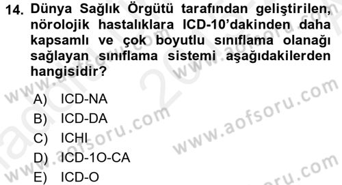 Sağlık Kurumlarında Bilgi Sistemleri Dersi 2015 - 2016 Yılı (Vize) Ara Sınav Soruları 14. Soru