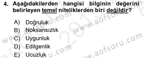 Sağlık Kurumlarında Bilgi Sistemleri Dersi 2015 - 2016 Yılı (Vize) Ara Sınav Soruları 4. Soru