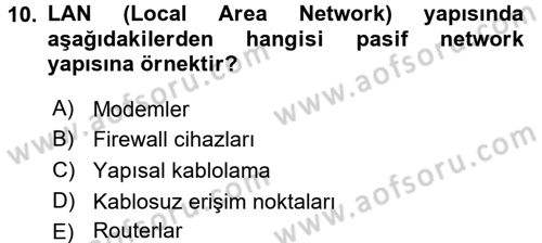 Sağlık Kurumlarında Bilgi Sistemleri Dersi 2015 - 2016 Yılı (Final) Dönem Sonu Sınav Soruları 10. Soru