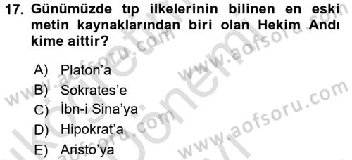Sağlık Kurumlarında Bilgi Sistemleri Dersi 2015 - 2016 Yılı (Final) Dönem Sonu Sınav Soruları 17. Soru