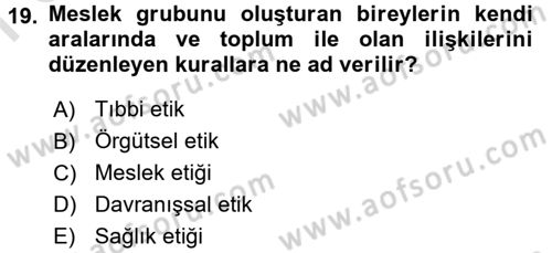 Sağlık Kurumlarında Bilgi Sistemleri Dersi 2015 - 2016 Yılı (Final) Dönem Sonu Sınav Soruları 19. Soru