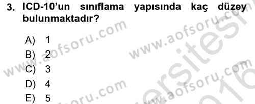 Sağlık Kurumlarında Bilgi Sistemleri Dersi 2015 - 2016 Yılı (Final) Dönem Sonu Sınav Soruları 3. Soru